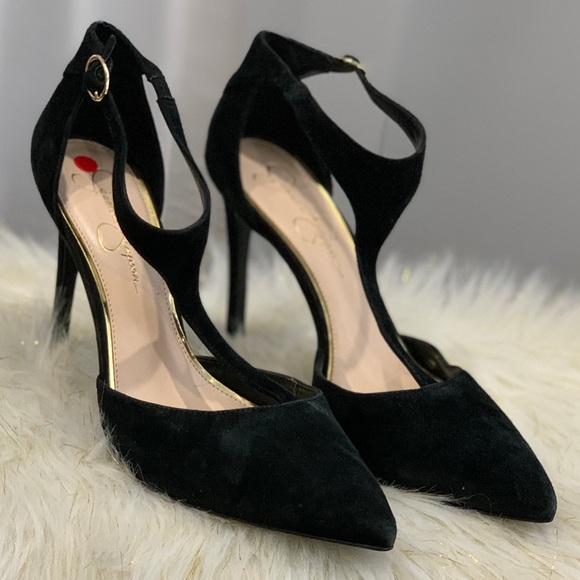 Jessica Simpson Shoes - Jessica Simpson black suede heels shoes size 10M